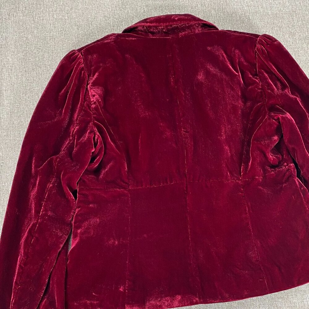 Apt 9 Velvet Like One Button Blazer Top Women's 16 V-neck Plum NWT - Picture 8 of 12